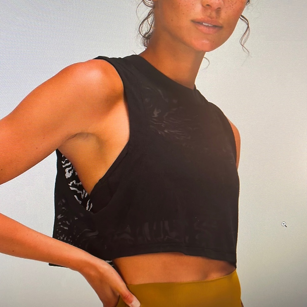 Lululemon All yours crop tank top veil in black
